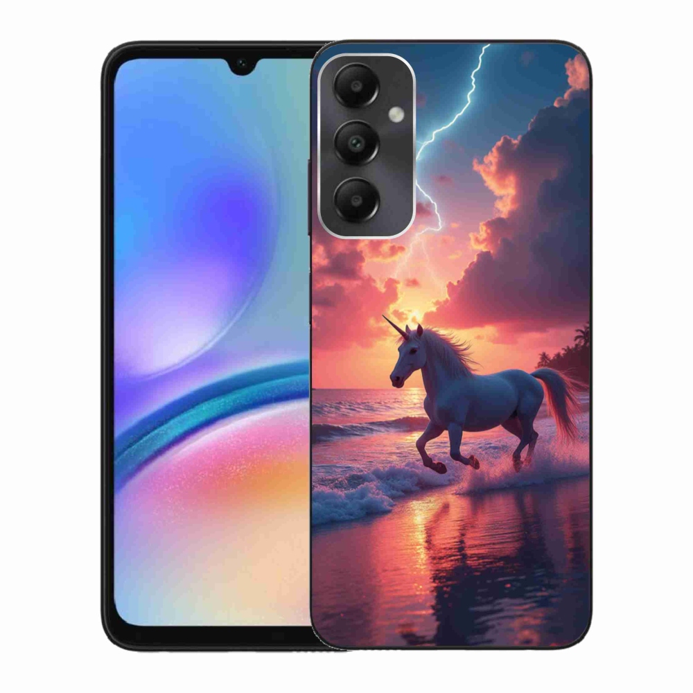 Zselés borítás mmCase Samsung Galaxy A05s készülékhez - egyszarvú a tengerparton
