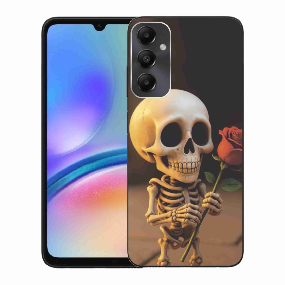 Gél borító mmCase Samsung Galaxy A05s készülékhez - csontváz rózsával