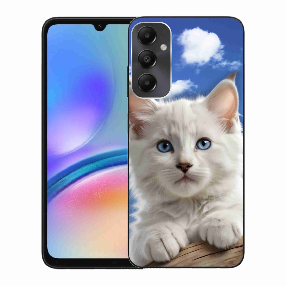 Gél borítás mmCase Samsung Galaxy A05s készülékhez - cica és felhők