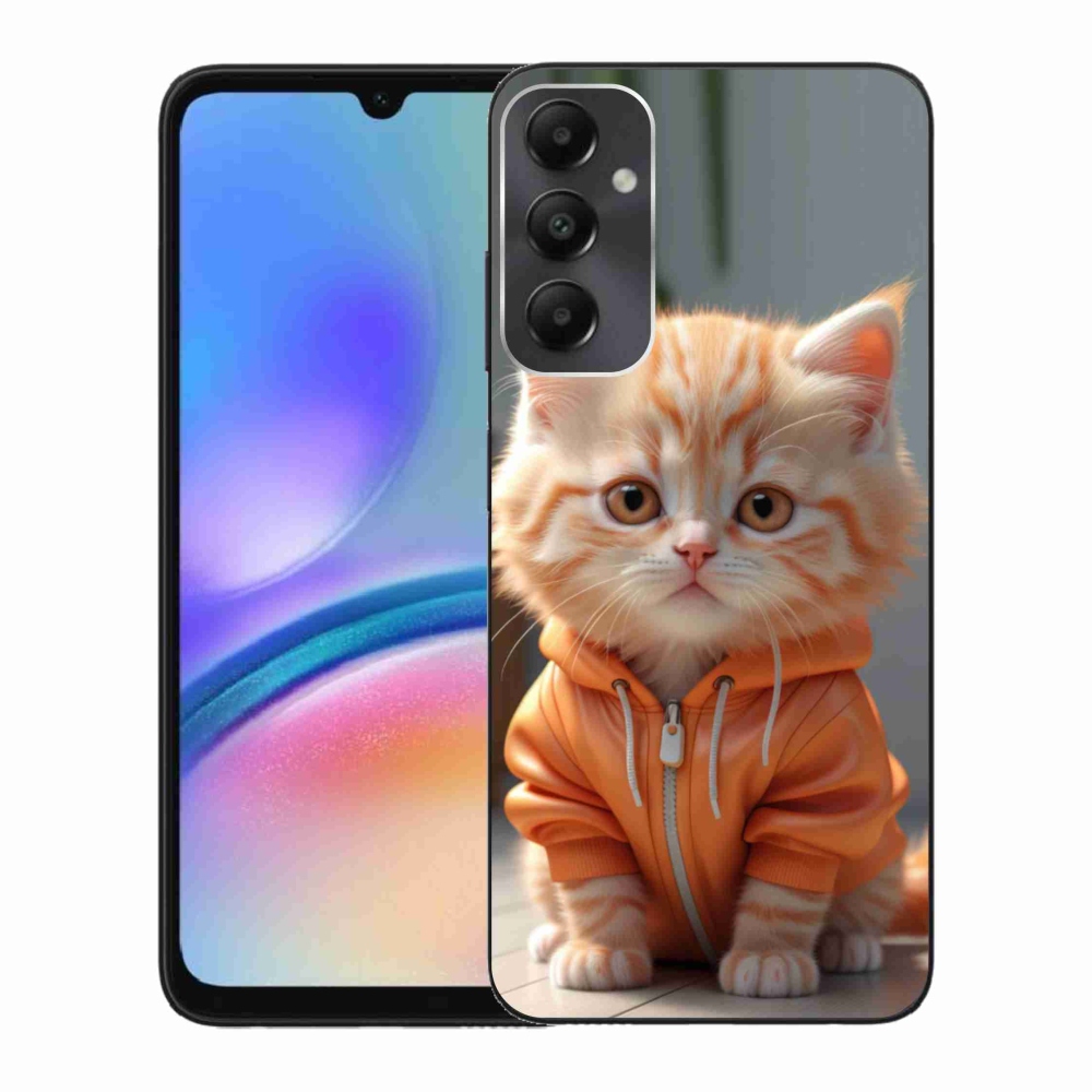 Zselés borítás mmCase Samsung Galaxy A05s készülékhez - cica melegítőben