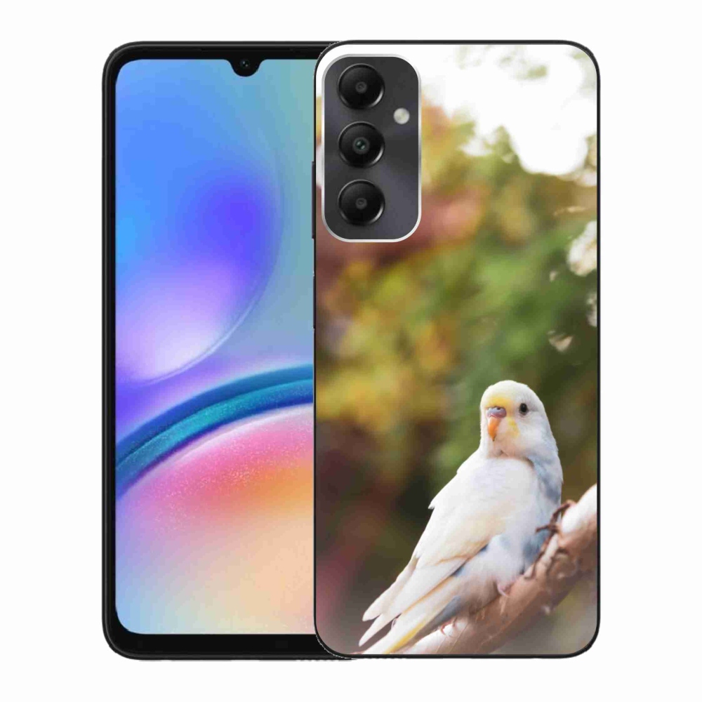 Zselés borítás mmCase Samsung Galaxy A05s készülékhez - papagáj andulka fehér