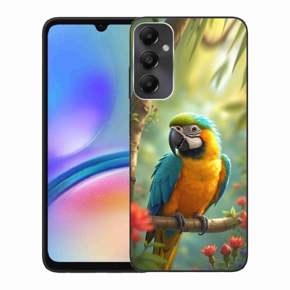 Zselés borítás mmCase Samsung Galaxy A05s készülékhez - papagáj ara kék és sárga