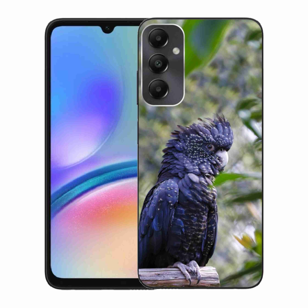 Zselés borítás mmCase Samsung Galaxy A05s készülékhez - papagáj kakadu fekete