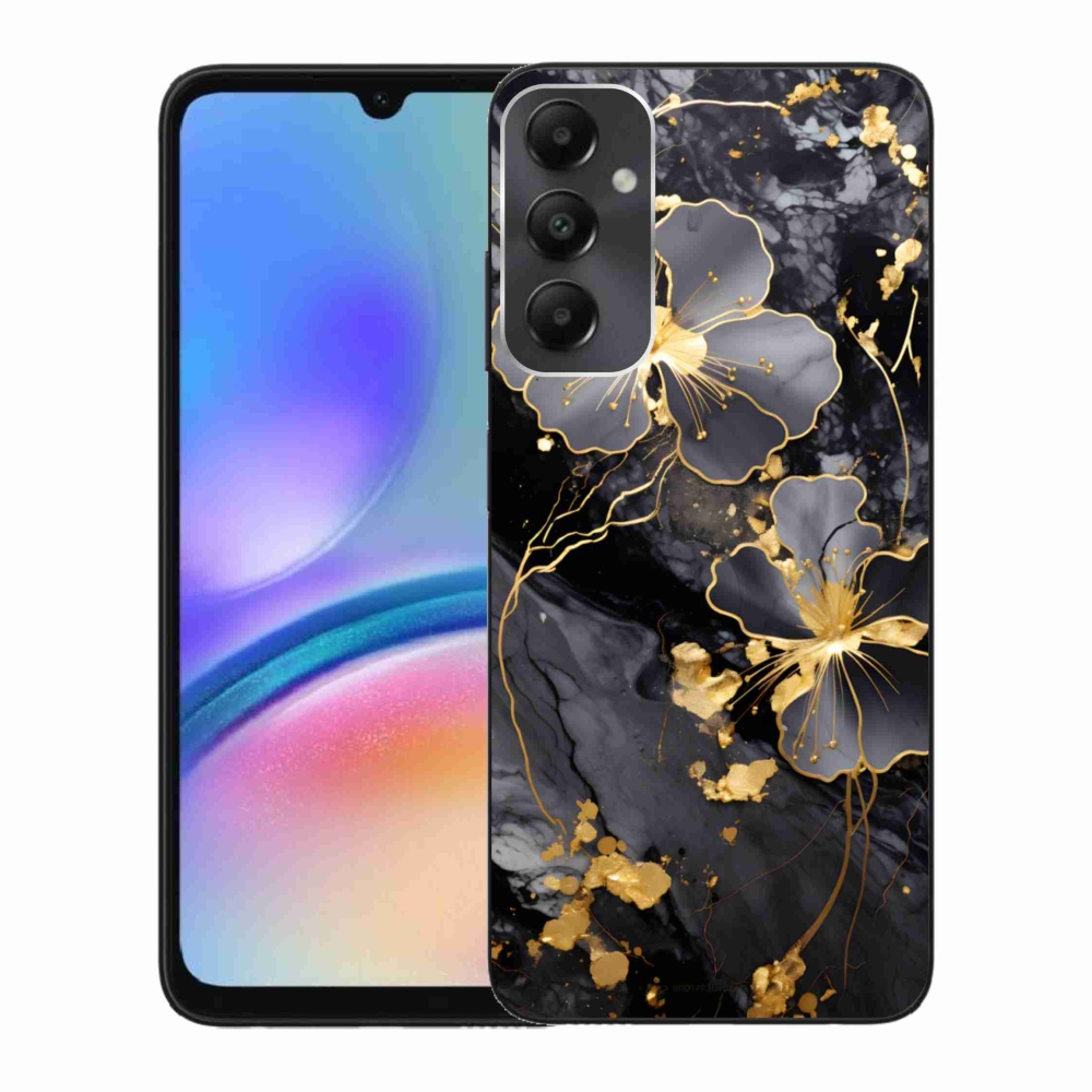 Zselés borítás mmCase Samsung Galaxy A05s készülékhez - arany virágok