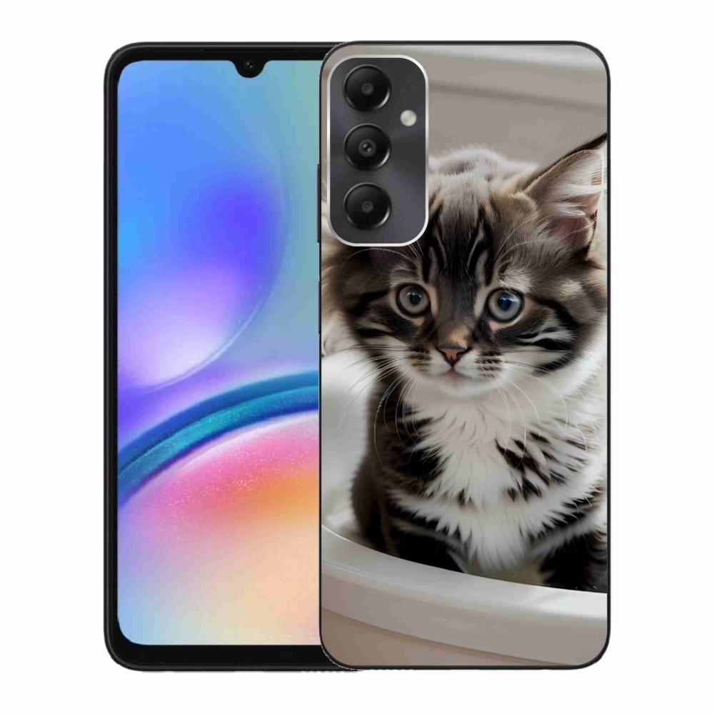 Zselés borítás mmCase Samsung Galaxy A05s készülékhez - kíváncsi cica