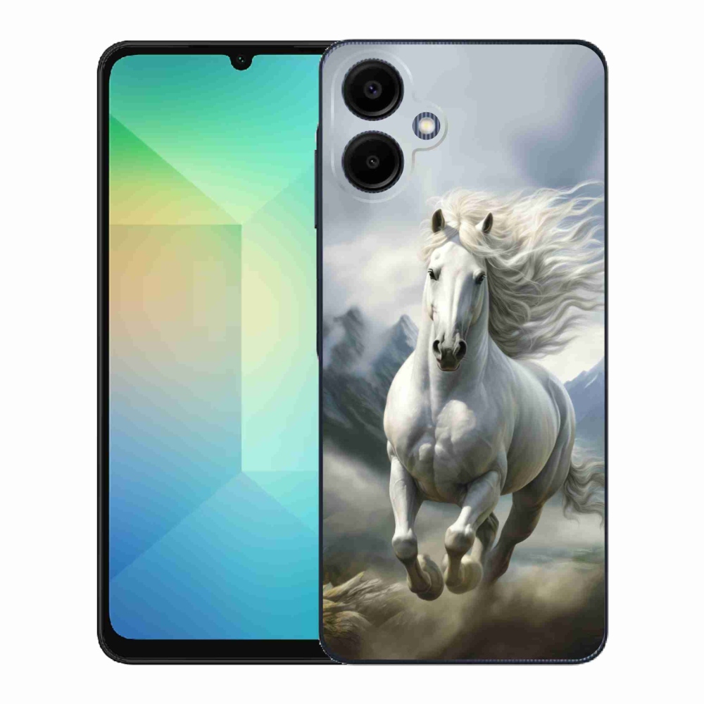 Gél borító mmCase Samsung Galaxy A06 - futó fehér ló 3