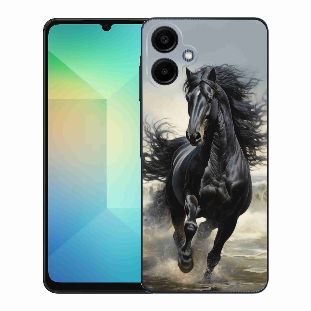 Gél borítás mmCase Samsung Galaxy A06 - fekete futó lóhoz