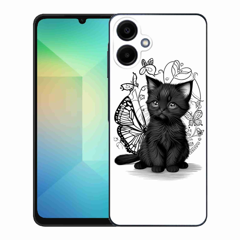 Zselés borítás mmCase Samsung Galaxy A06-hoz - fekete cica