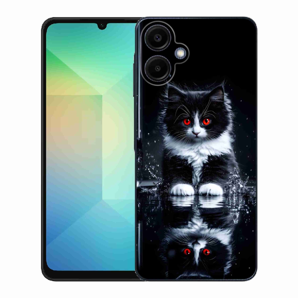 Gél borítás mmCase Samsung Galaxy A06-hoz - fekete-fehér cica