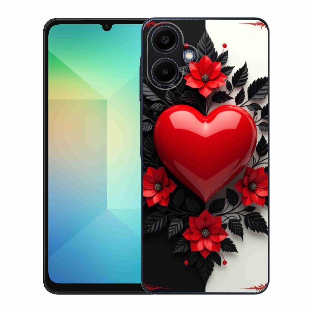 Zselés borítás mmCase Samsung Galaxy A06-hoz - piros szív