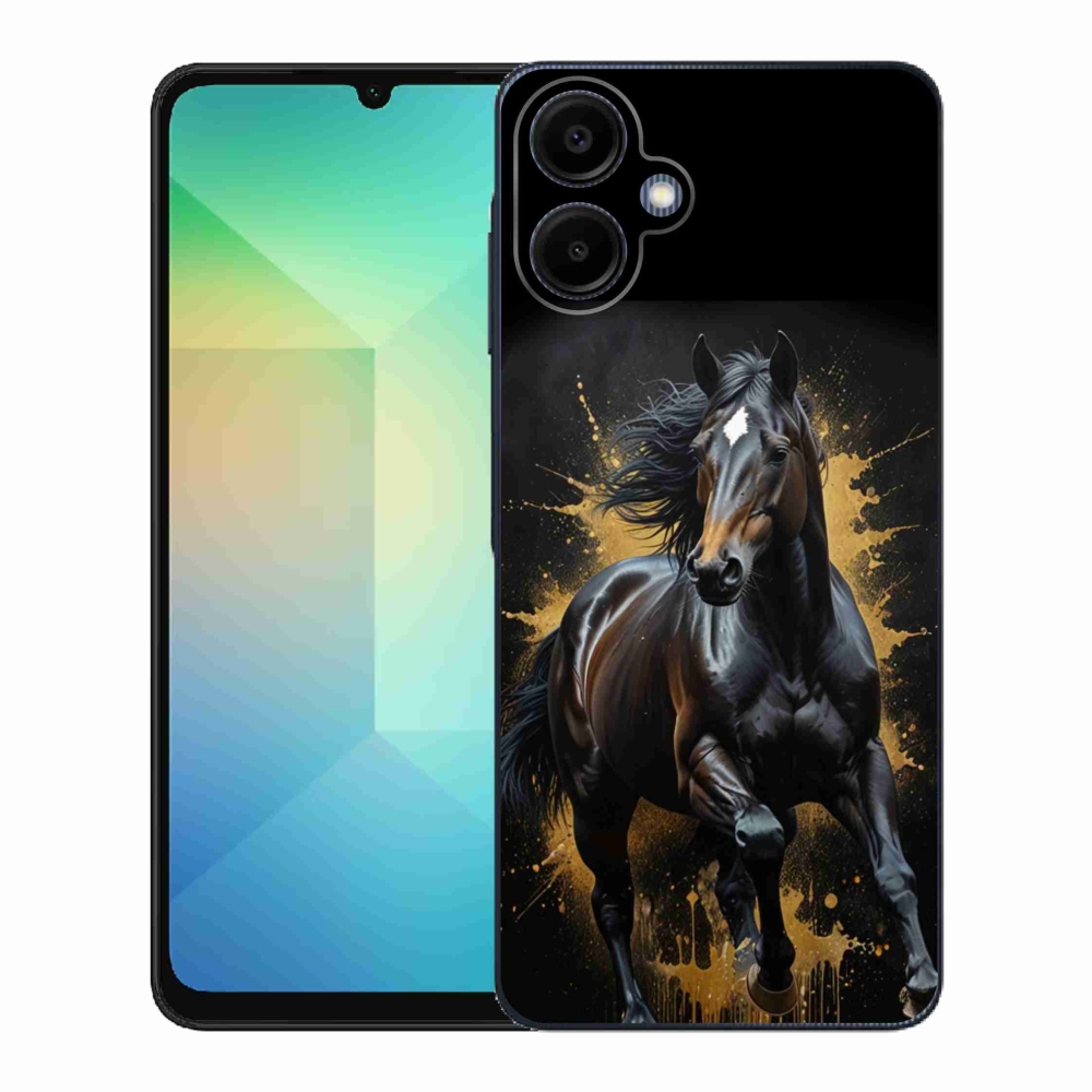 Zselés borítás mmCase Samsung Galaxy A06-hoz - elegáns fekete ménes
