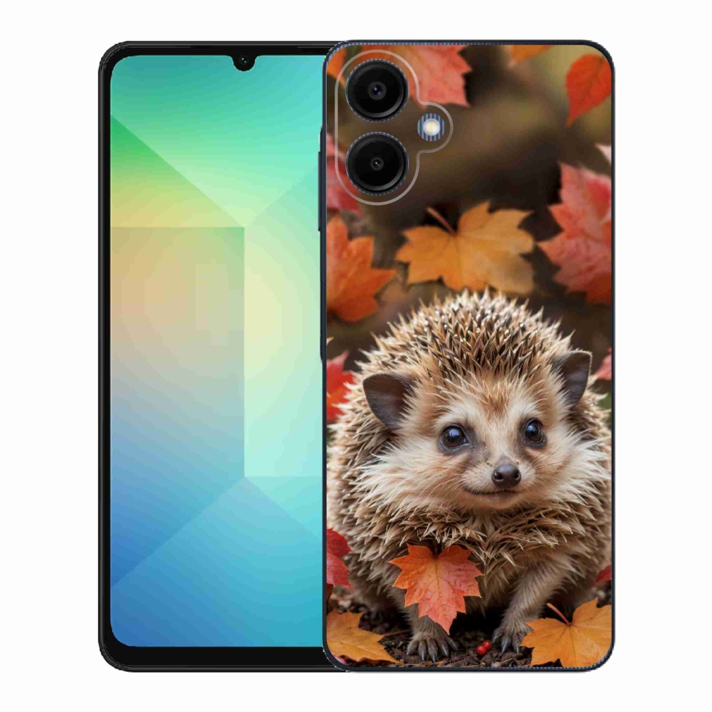 Gél borító mmCase Samsung Galaxy A06 készülékhez - sün a levelekben