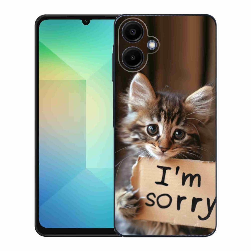 Gél borítás mmCase Samsung Galaxy A06-hoz - macska bocsánatkérése