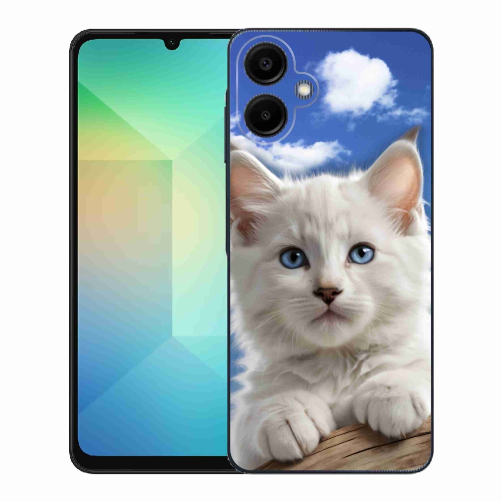 Gél borítás mmCase Samsung Galaxy A06-hoz - cica és felhők