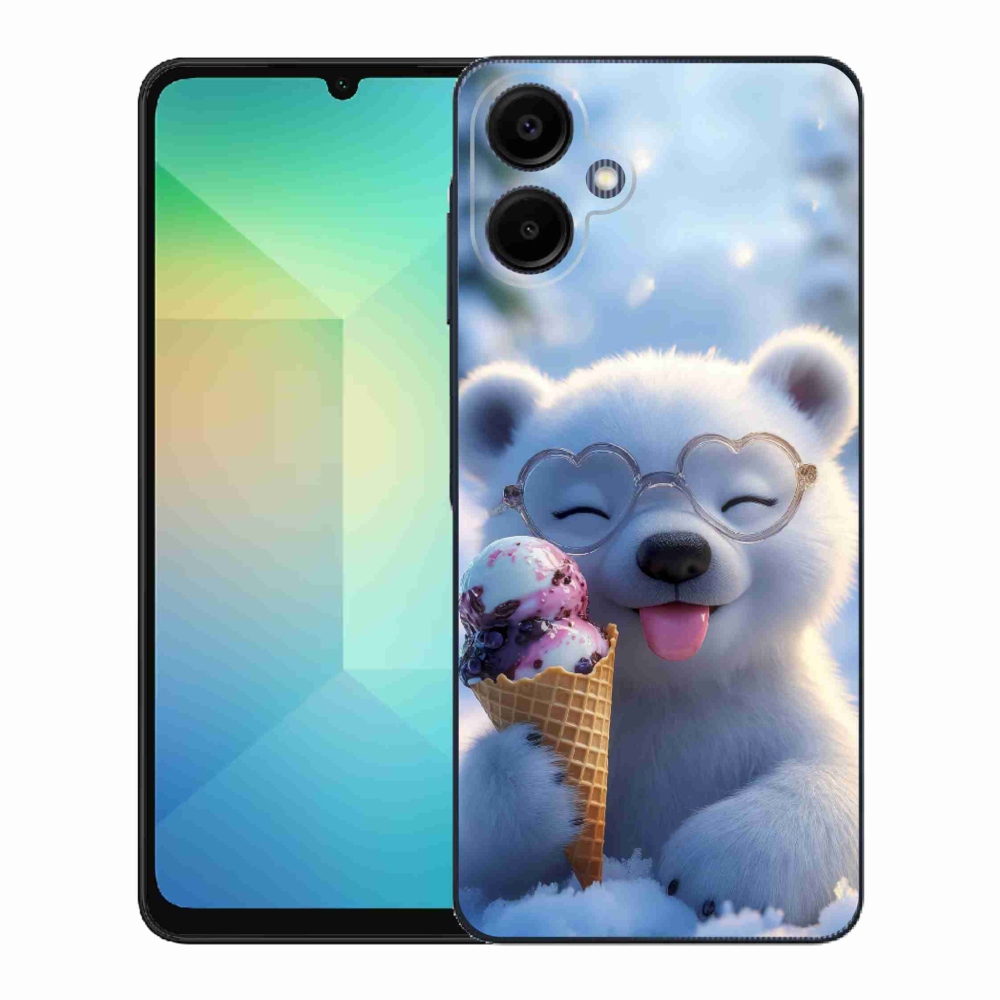 Gél borítás mmCase Samsung Galaxy A06-hoz - mackó fagylalttal