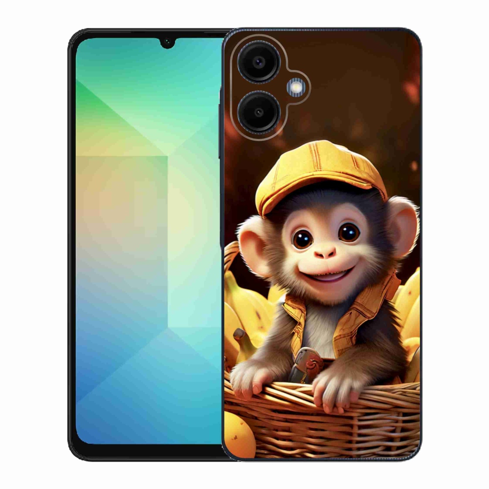 Zselés borítás mmCase Samsung Galaxy A06-hoz - majom a kosárban