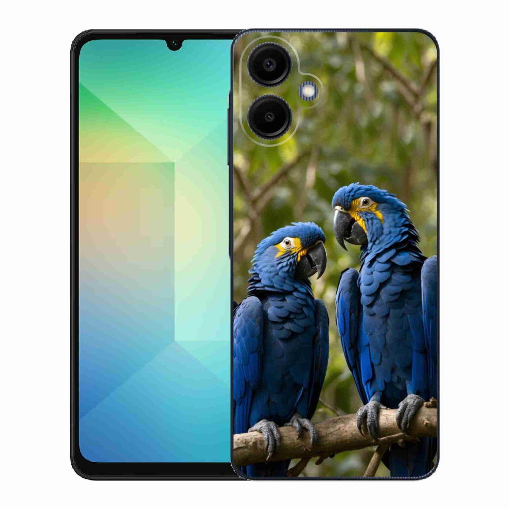 Zselés borítás mmCase Samsung Galaxy A06-hoz - papagáj duó