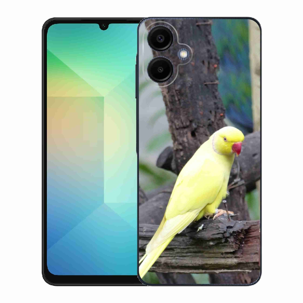 Zselés borítás mmCase Samsung Galaxy A06 - papagáj alexander sárga