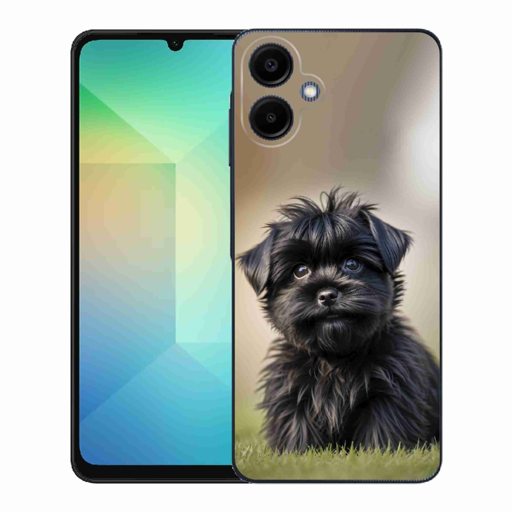 Gél borítás mmCase Samsung Galaxy A06-hoz - aranyos fekete kutya