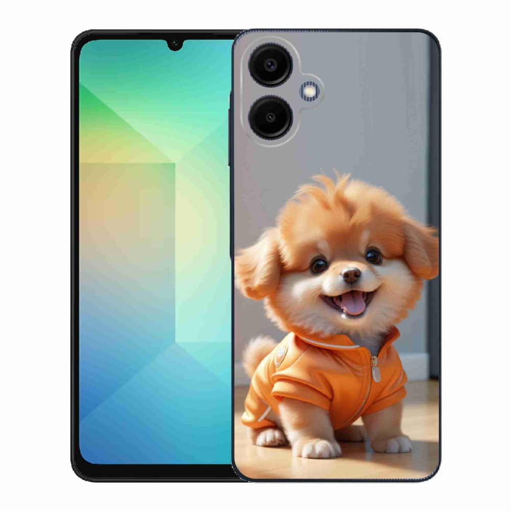Zselés borítás mmCase Samsung Galaxy A06-hoz - aranyos pomerániai pulóverben