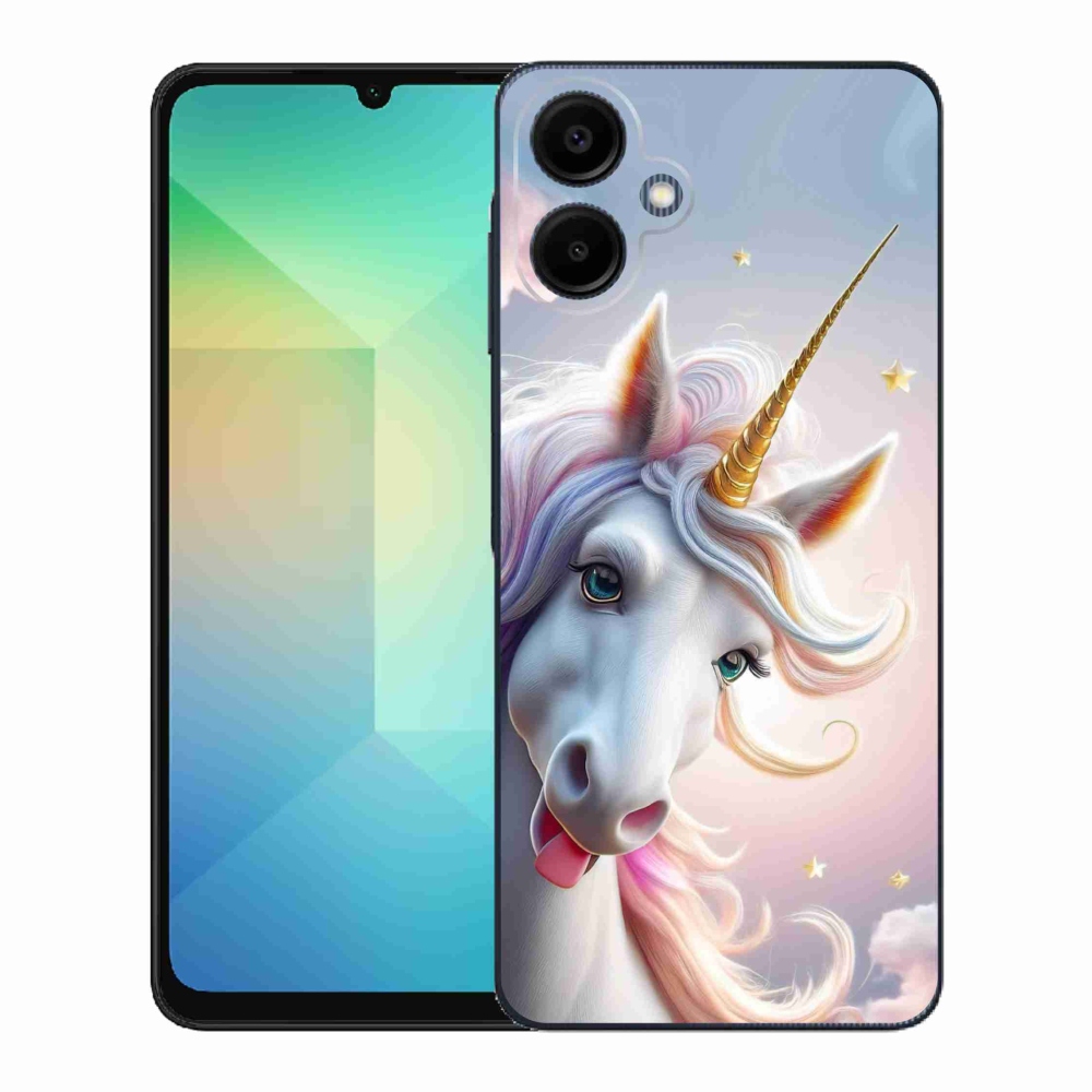 Zselés borítás mmCase Samsung Galaxy A06-hoz - vidám egyszarvú