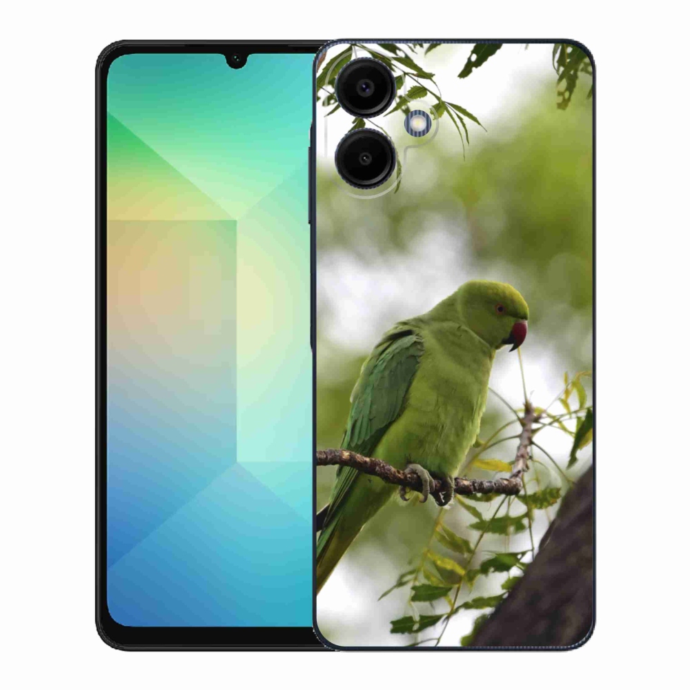 Zselés borítás mmCase Samsung Galaxy A06-hoz - zöld papagáj