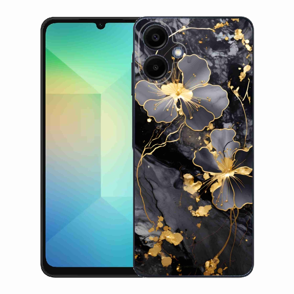 Gél borítás mmCase Samsung Galaxy A06 - arany virágok