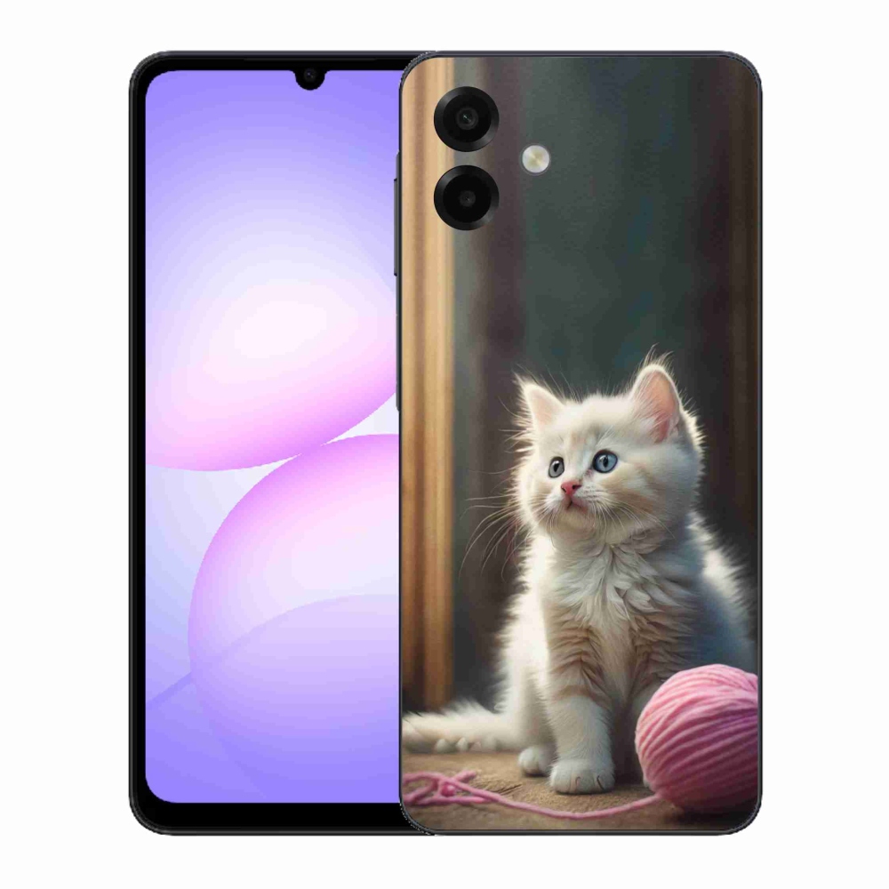 Gél védőhuzat mmCase Samsung Galaxy A07 - fehér cica 2