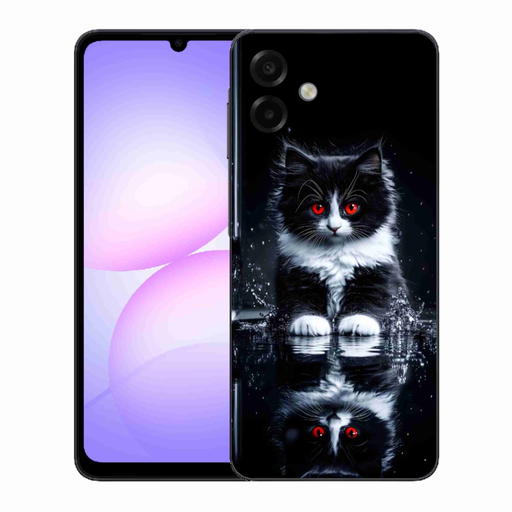 Gél borítás mmCase Samsung Galaxy A07 készülékhez - fekete-fehér cica