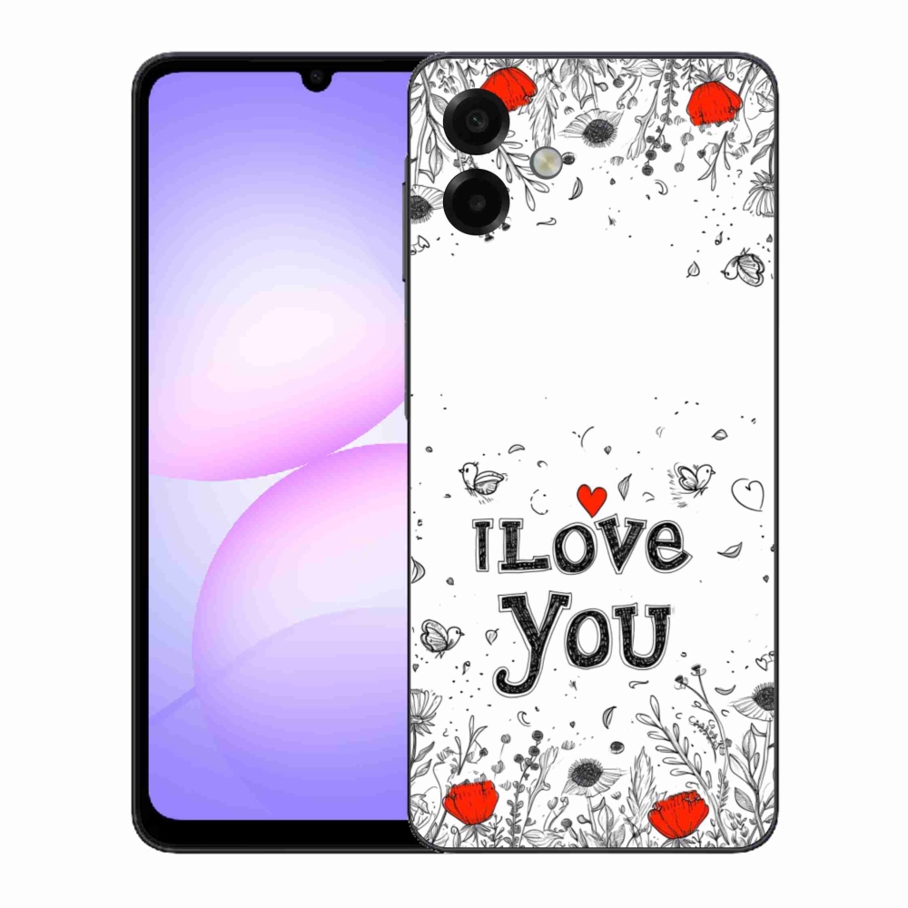 Gél borító mmCase Samsung Galaxy A07 - I love you fehér háttérrel