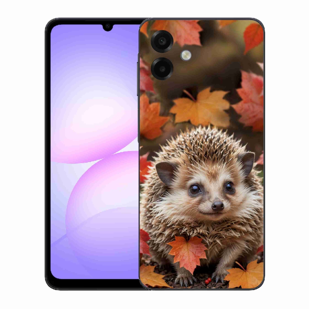 Zselés borító mmCase Samsung Galaxy A07 készülékhez - sün a levelekben