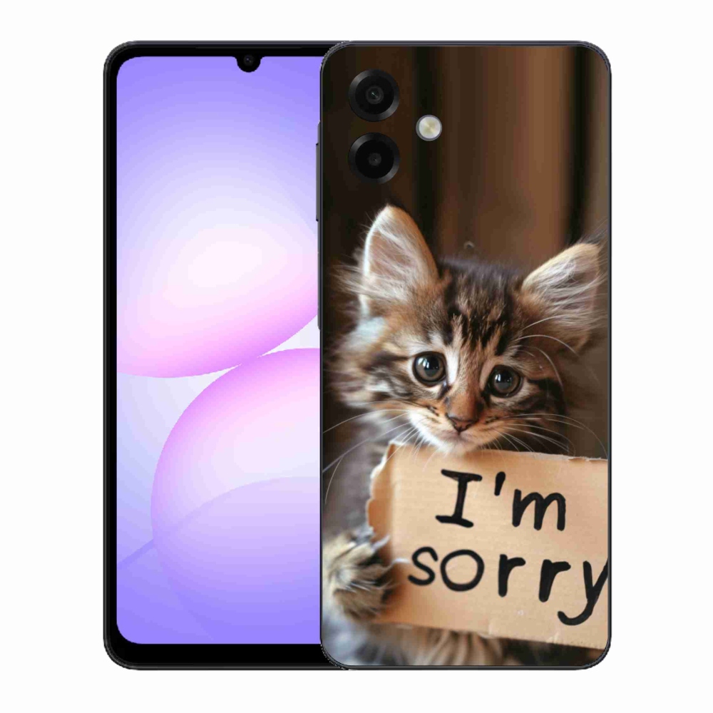 Gél borítás mmCase Samsung Galaxy A07 - macska bocsánatkérése