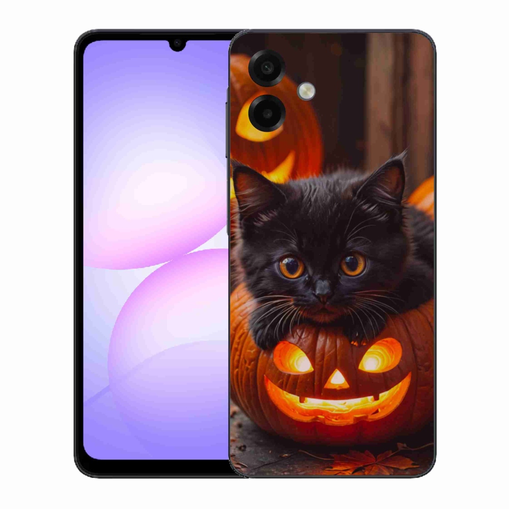 Gél borítás mmCase Samsung Galaxy A07 készülékhez - cica és sütőtök