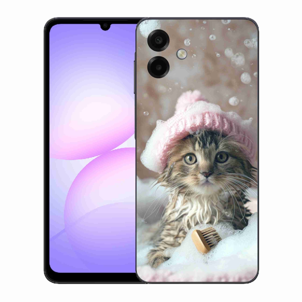 Gél borítás mmCase Samsung Galaxy A07 készülékhez - cica és fürdő