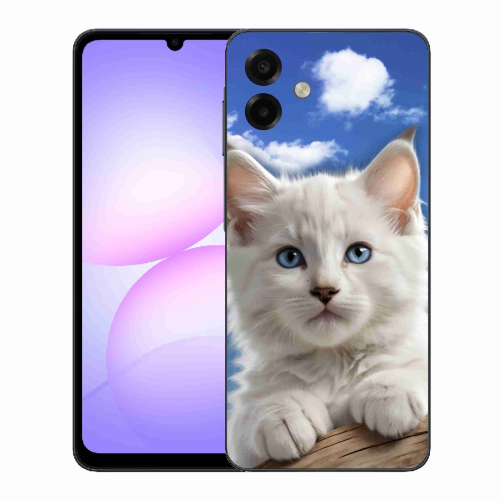 Gél borítás mmCase Samsung Galaxy A07 készülékhez - cica és felhők