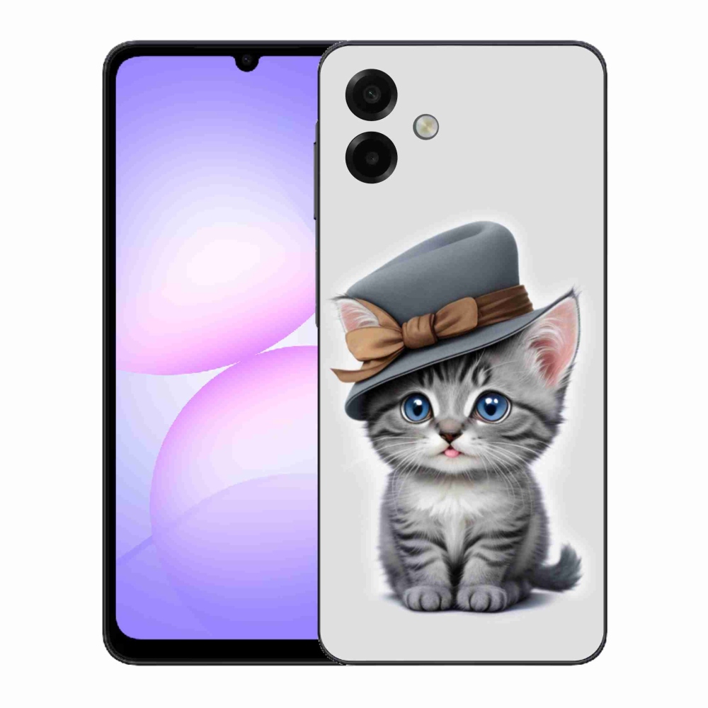 Gél borítás mmCase Samsung Galaxy A07 készülékhez - cica sapkával