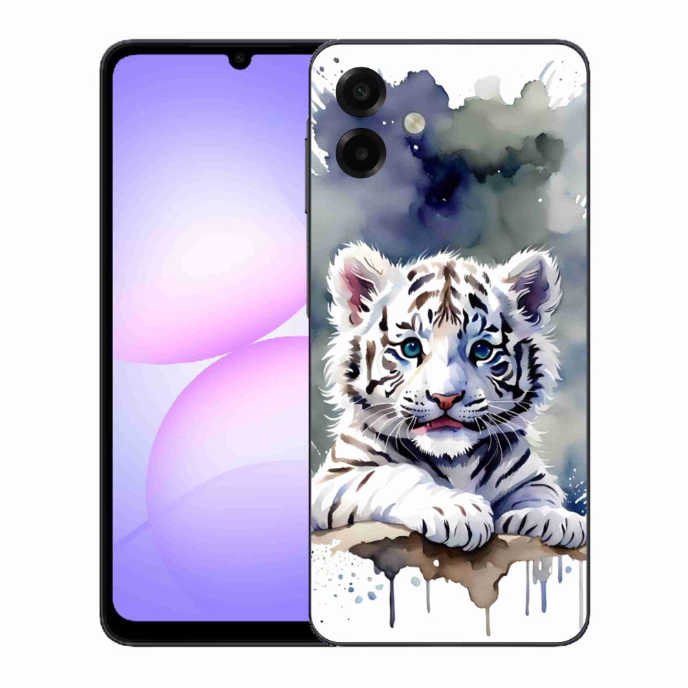 Gél borítás mmCase Samsung Galaxy A07 - fehér tigriskölyökhöz