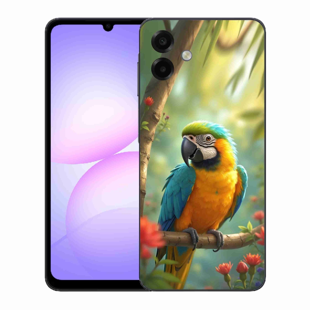 Gél borítás mmCase Samsung Galaxy A07 készülékhez - papagáj ara kék és sárga