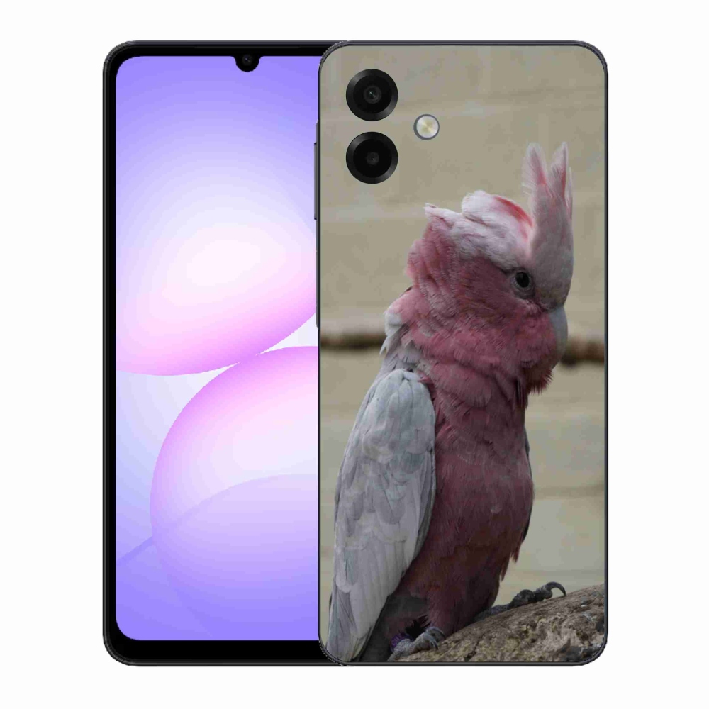 Zselés borítás mmCase Samsung Galaxy A07 készülékhez - papagáj kakadu rózsaszínű