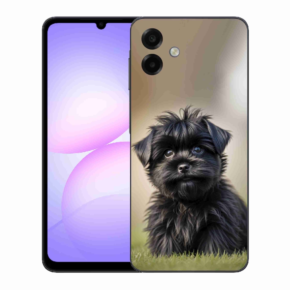 Gél borítás mmCase Samsung Galaxy A07 készülékhez - aranyos fekete kutya