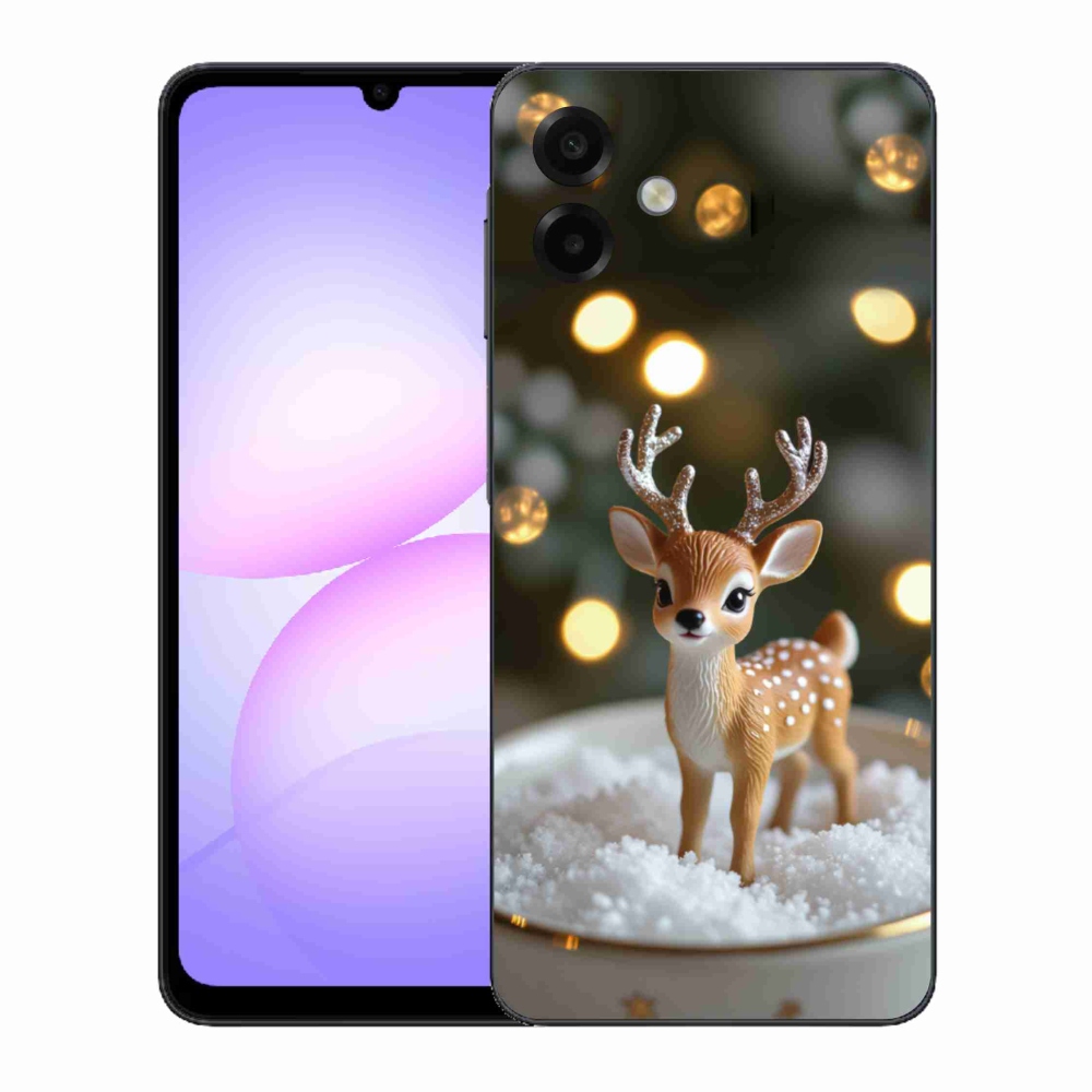 Gél borító mmCase Samsung Galaxy A07 készülékhez - aranyos karácsonyi szarvasok