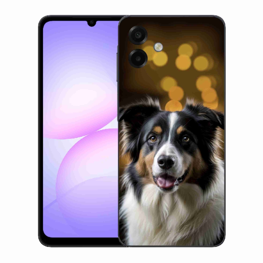 Gél borítás mmCase Samsung Galaxy A07 készülékhez - mosolygó ausztrál juhászkutya