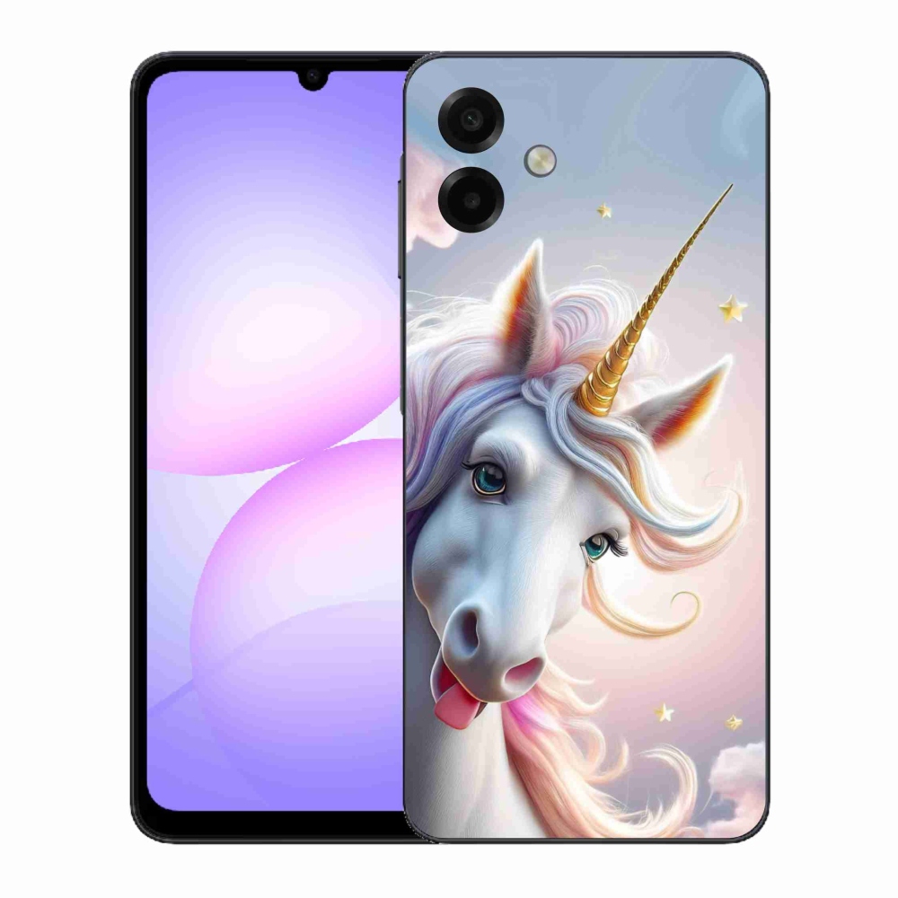 Gél borítás mmCase Samsung Galaxy A07 készülékhez - vidám egyszarvú