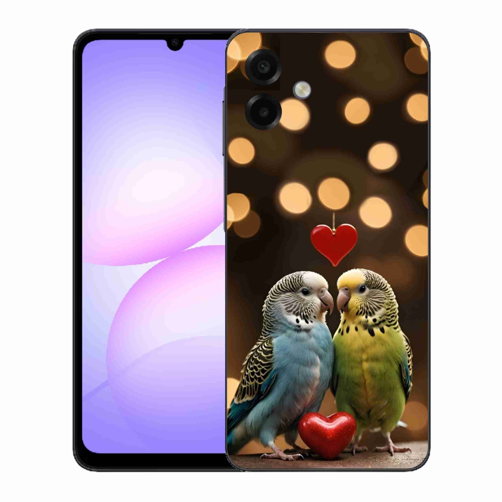Gél borítás mmCase Samsung Galaxy A07 készülékhez - szerelmes papagájok