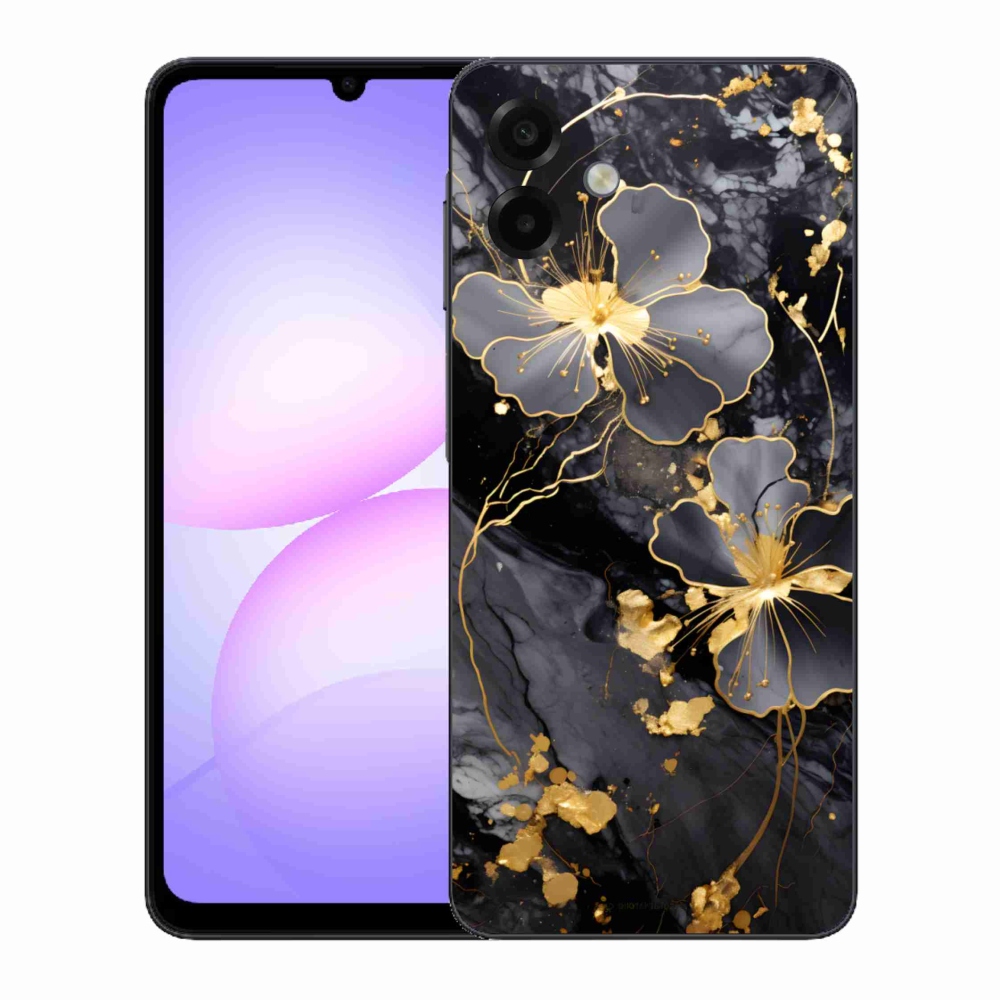 Gél borítás mmCase Samsung Galaxy A07 - arany virágok