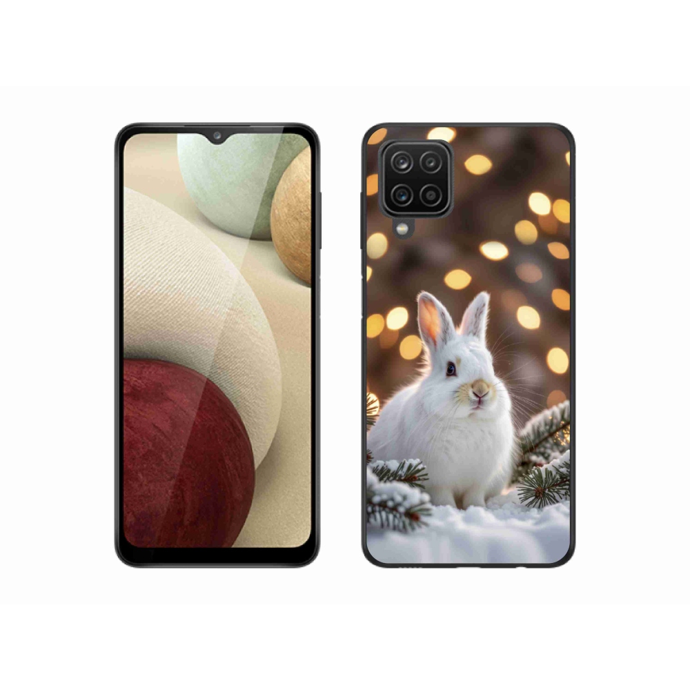Zselés borítás mmCase Samsung Galaxy A12 készülékhez - fehér nyuszi
