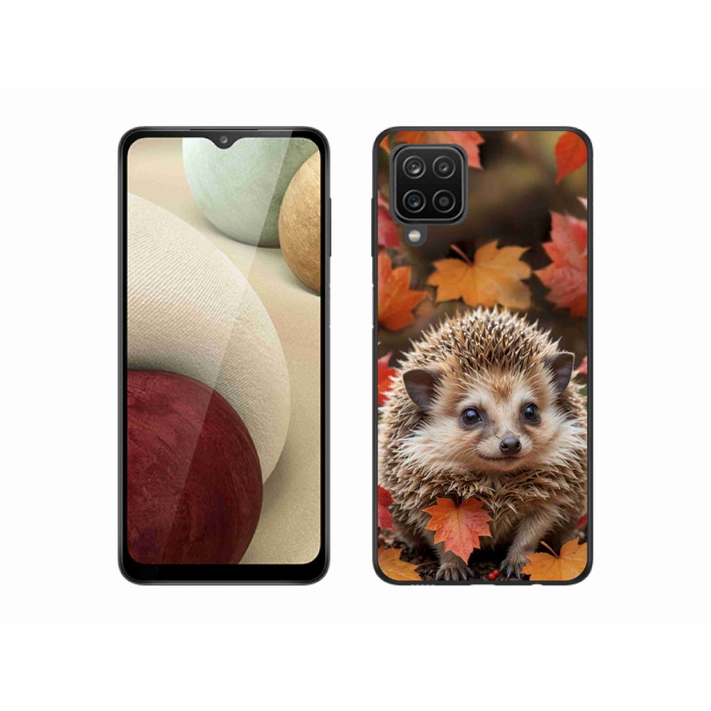 Zselés borítás mmCase Samsung Galaxy A12 készülékhez - sün a levelekben