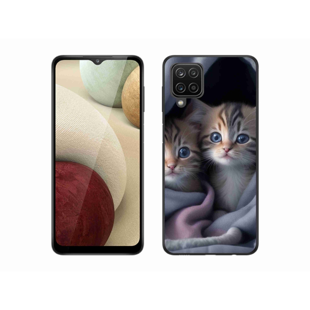 Zselés borítás mmCase Samsung Galaxy A12 - cat duo 2 számára