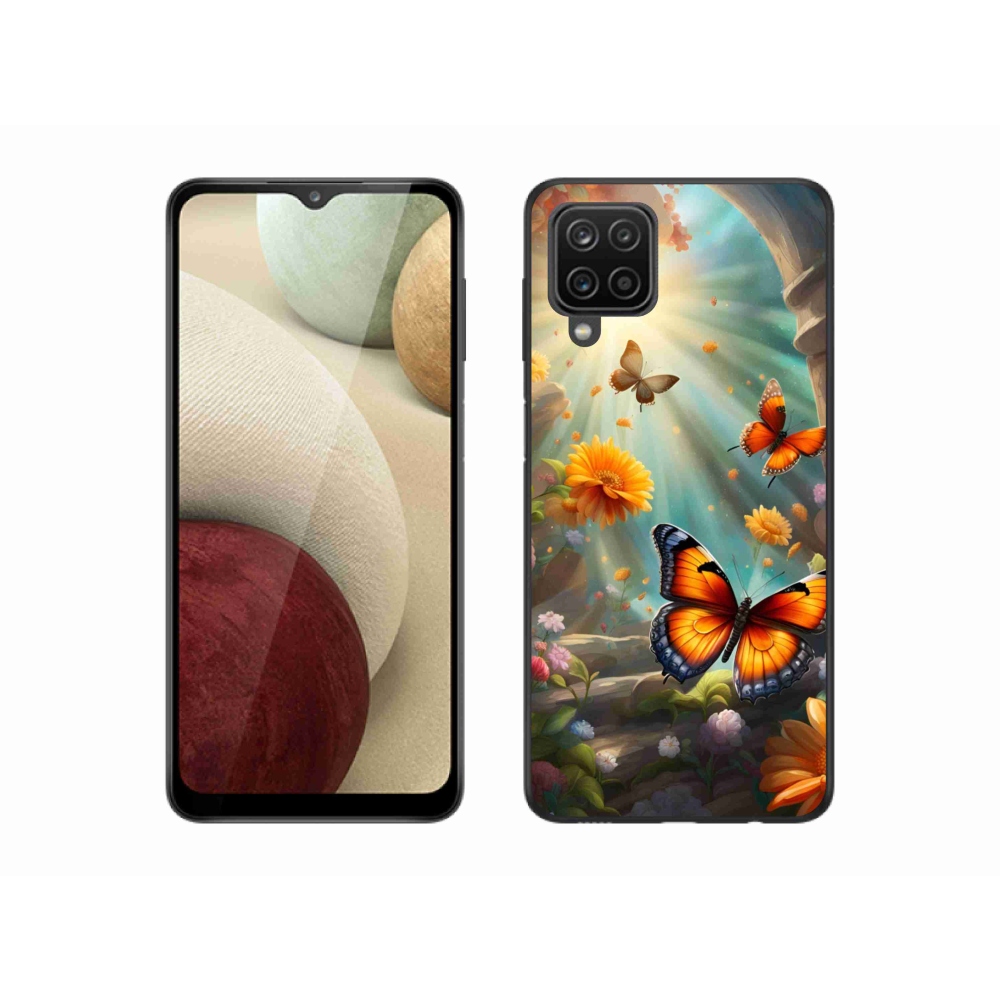 Gél borítás mmCase Samsung Galaxy A12 készülékhez - pillangókert 2