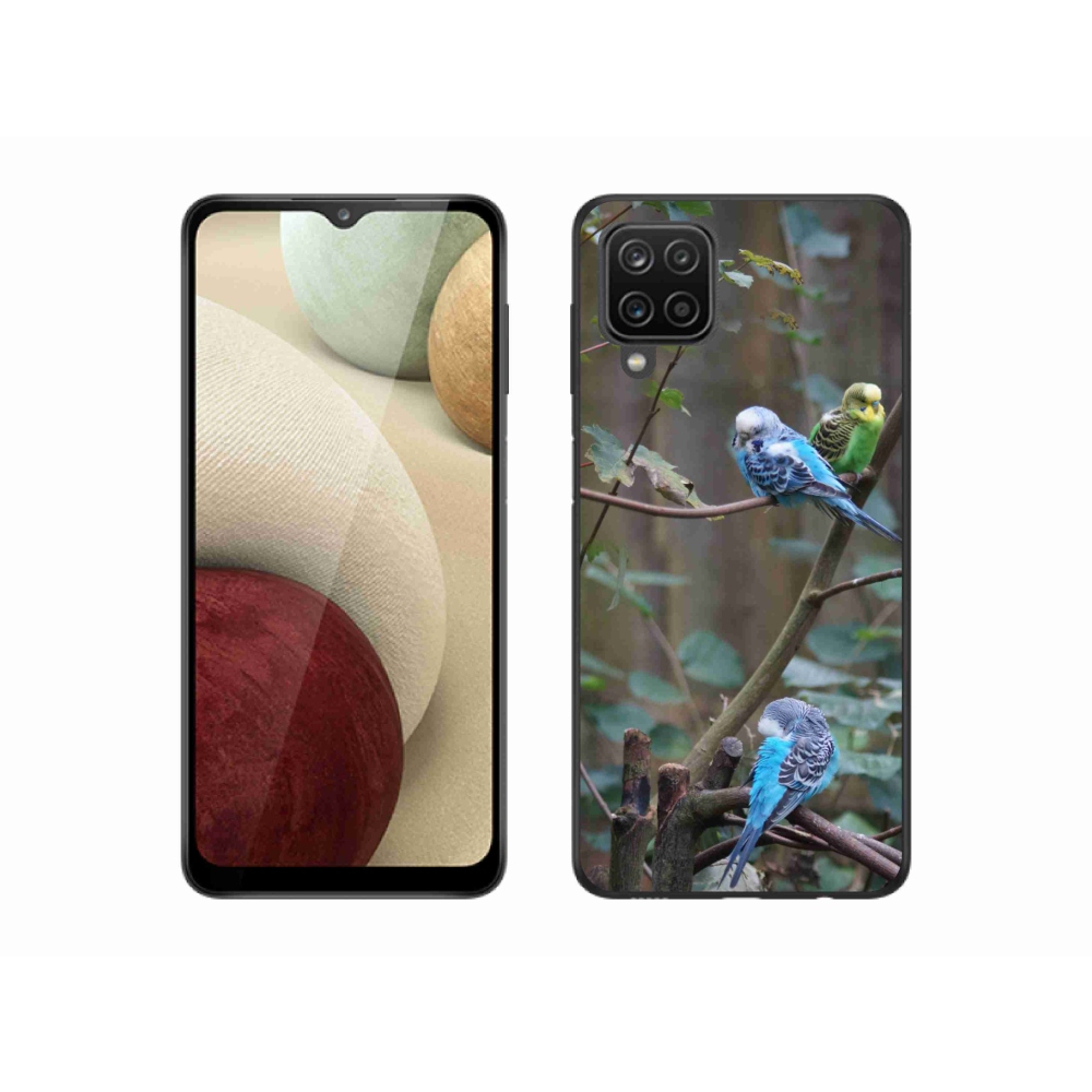 Gél borítás mmCase Samsung Galaxy A12 készülékhez - papagájok az ágon